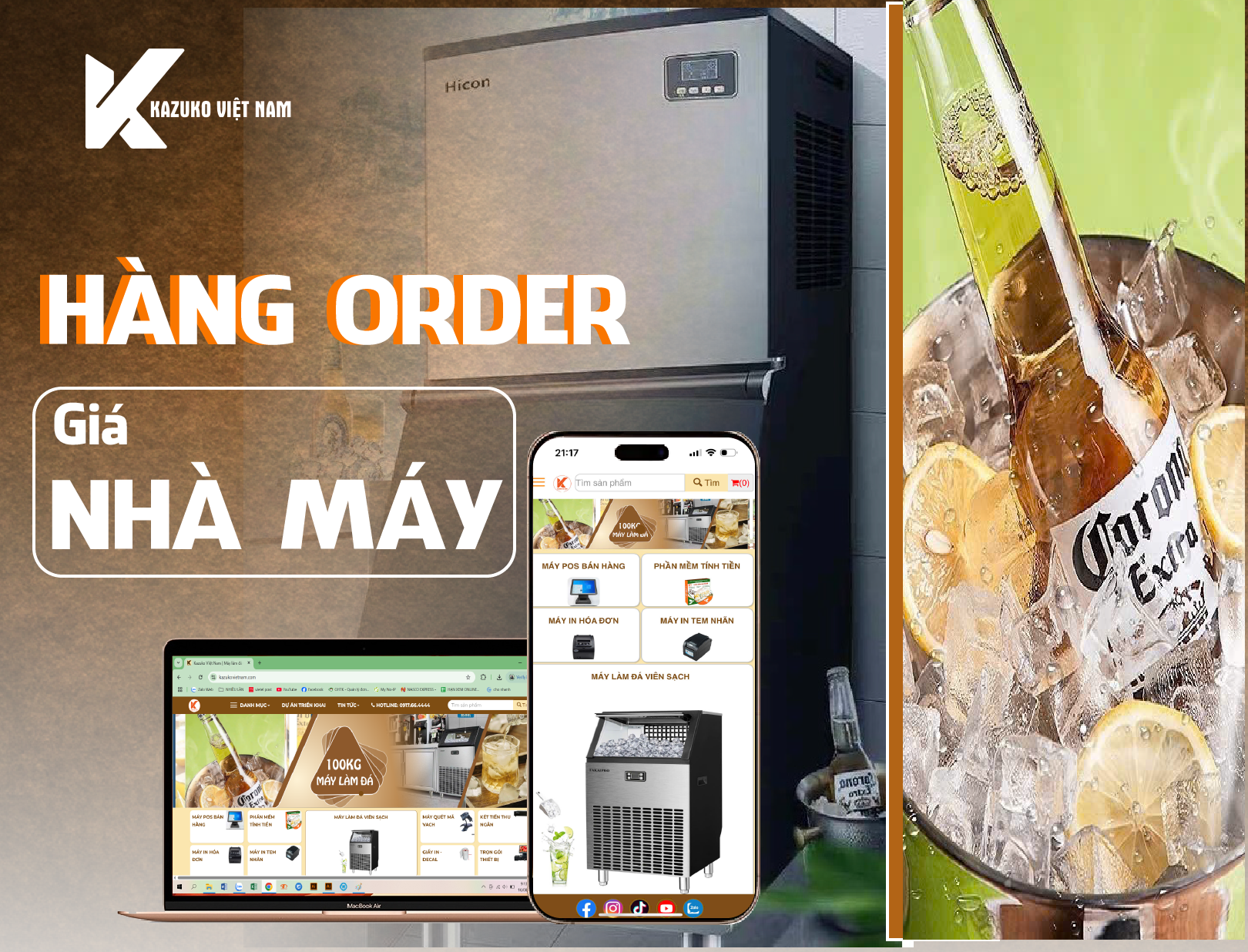 ORDER MÁY LÀM ĐÁ -  GIÁ NHÀ MÁY 