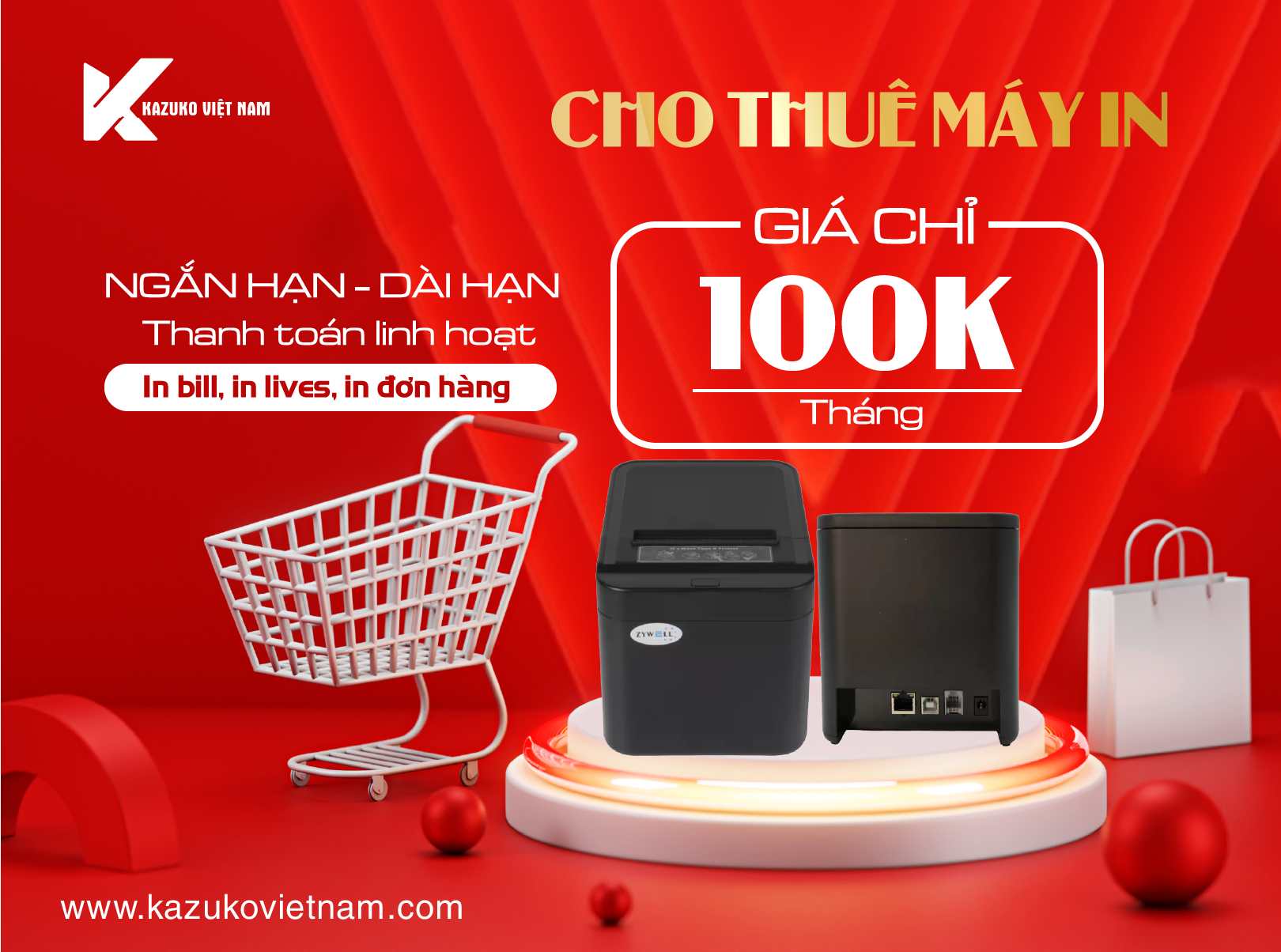 CHO THUÊ MÁY IN BILL GIÁ CHỈ 100K/ THÁNG 