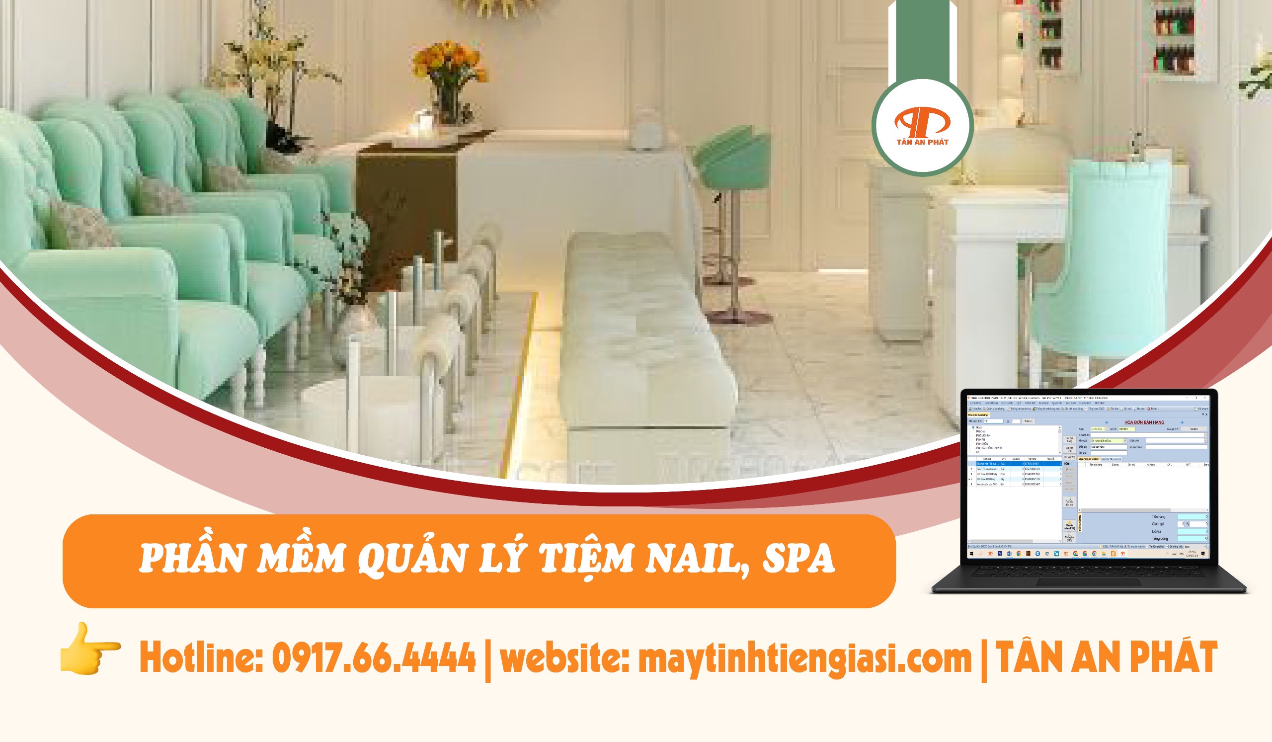 NGỌC LINH BEAUTY - Lắp đặt máy tính tiền cho tiệm nail