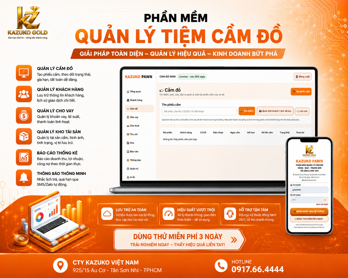 Phần mềm quản lý tiệm cầm đồ